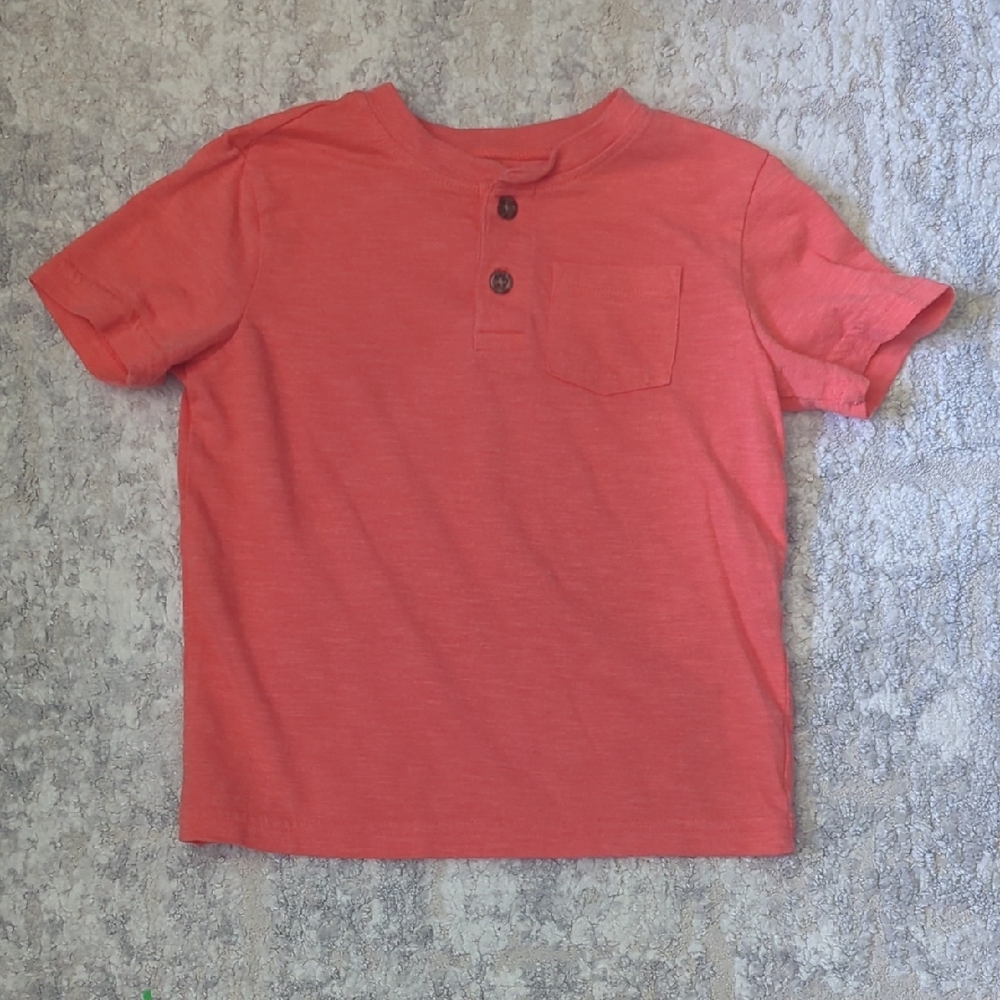 Jumping Beans Orange Short Sleeve Henley Tee Size 4T
